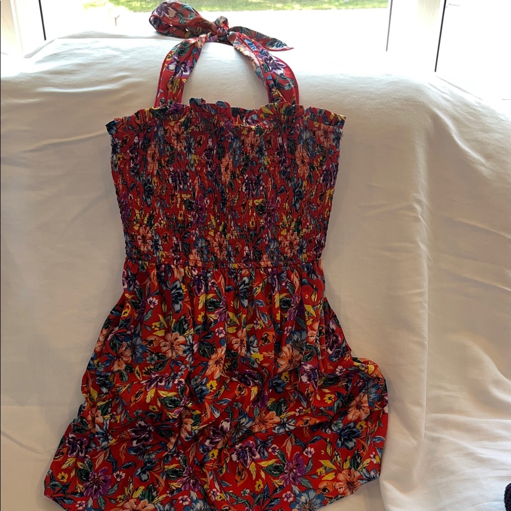 Floral Red Mini Dress